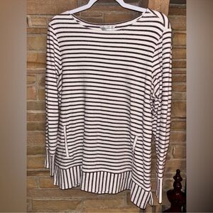 Christopher & Banks Women's L Striped Pullover‎ Long Sleeve shirt